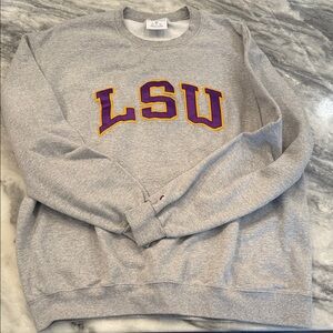 Champion Gray LSU Crewneck Sweater